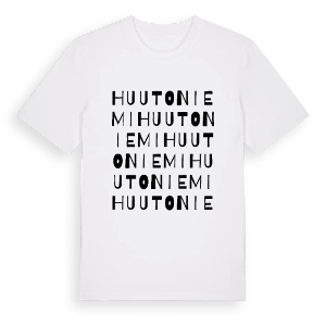 Huutoniemi ordlek t-shirt – ekologisk bomull t-shirt från Pinshirt