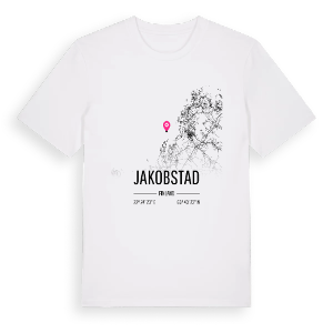 Jakobstad karta t-shirt – ekologisk bomull t-shirt från Pinshirt