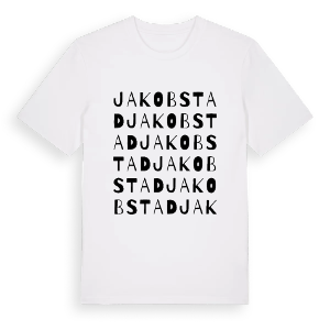 Jakobstad ordlek t-shirt – ekologisk bomull t-shirt från Pinshirt