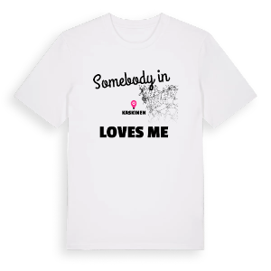 Någon i Kaskinen älskar mig t-shirt – ekologisk bomull t-shirt från Pinshirt