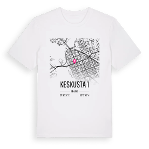 Keskusta 1 karta t-shirt – ekologisk bomull t-shirt från Pinshirt