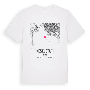 Keskusta 11 karta t-shirt – ekologisk bomull t-shirt från Pinshirt