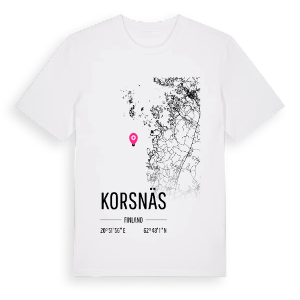Korsnäs karta t-shirt – ekologisk bomull t-shirt från Pinshirt