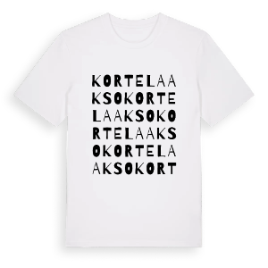 Kortelaakso ordlek t-shirt – ekologisk bomull t-shirt från Pinshirt