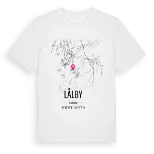 Lålby karta t-shirt – ekologisk bomull t-shirt från Pinshirt