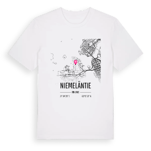 Niemeläntie karta t-shirt – ekologisk bomull t-shirt från Pinshirt