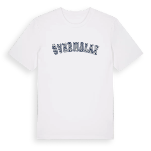 Övermalax college t-shirt – ekologisk bomull t-shirt från Pinshirt