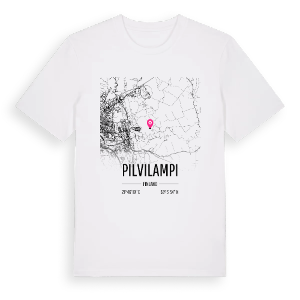 Pilvilampi karta t-shirt – ekologisk bomull t-shirt från Pinshirt