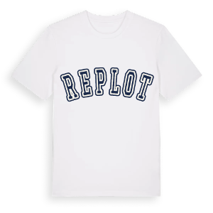 Replot college t-shirt – ekologisk bomull t-shirt från Pinshirt