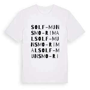 Solf-Munsmo-Rimal ordlek t-shirt – ekologisk bomull t-shirt från Pinshirt