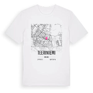 Teeriniemi karta t-shirt – ekologisk bomull t-shirt från Pinshirt