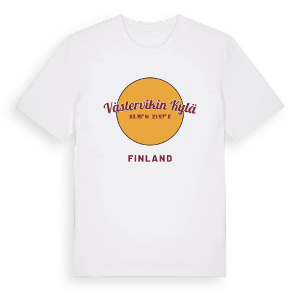 Västervikin kylä cirkel t-shirt – ekologisk bomull t-shirt från Pinshirt
