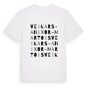 Veikars-Anixor-Martois ordlek t-shirt – ekologisk bomull t-shirt från Pinshirt