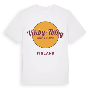 Vikby-Tölby cirkel t-shirt – ekologisk bomull t-shirt från Pinshirt