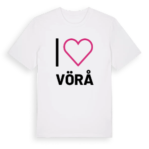 Jag älskar Vörå t-shirt stort tryck – ekologisk bomull t-shirt från Pinshirt