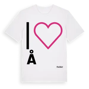 Jag älskar Å t-shirt stort tryck – ekologisk bomull t-shirt från Pinshirt