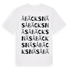 Åbäcksnäs ordlek t-shirt – ekologisk bomull t-shirt från Pinshirt