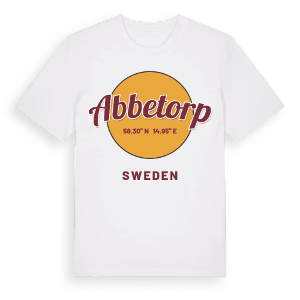 Abbetorp cirkel t-shirt – ekologisk bomull t-shirt från Pinshirt