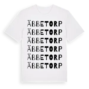 Äbbetorp ordlek t-shirt – ekologisk bomull t-shirt från Pinshirt