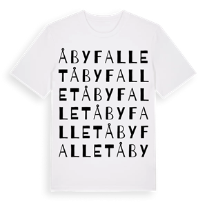 Åbyfallet ordlek t-shirt – ekologisk bomull t-shirt från Pinshirt