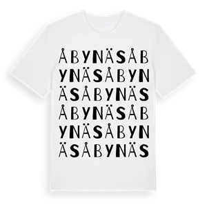 Åbynäs ordlek t-shirt – ekologisk bomull t-shirt från Pinshirt