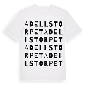 Adellstorpet ordlek t-shirt – ekologisk bomull t-shirt från Pinshirt
