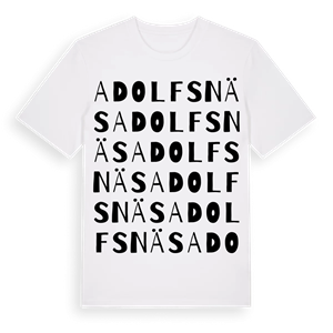 Adolfsnäs ordlek t-shirt – ekologisk bomull t-shirt från Pinshirt