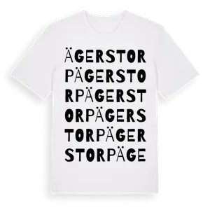 Ägerstorp ordlek t-shirt – ekologisk bomull t-shirt från Pinshirt