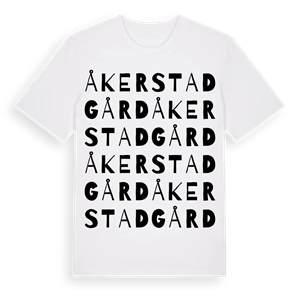 Åkerstad gård ordlek t-shirt – ekologisk bomull t-shirt från Pinshirt