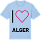 Blue Soul t-shirt med Jag älskar Alger t-shirt stort tryck