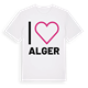 White t-shirt med Jag älskar Alger t-shirt stort tryck