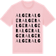 Pink Cotton t-shirt med Alger ordlek t-shirt