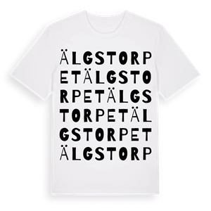 Älgstorpet ordlek t-shirt – ekologisk bomull t-shirt från Pinshirt