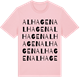 Pink Cotton t-shirt med Alhagen ordlek t-shirt