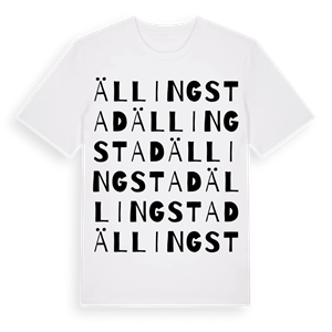 Ällingstad ordlek t-shirt – ekologisk bomull t-shirt från Pinshirt