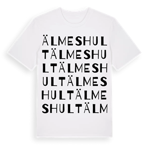 Älmeshult ordlek t-shirt – ekologisk bomull t-shirt från Pinshirt