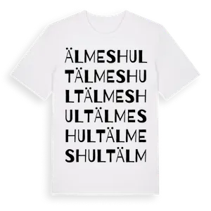 Älmeshult ordlek t-shirt – ekologisk bomull t-shirt från Pinshirt