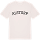 Vintage White t-shirt med Alstorp böjd t-shirt
