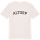 Vintage White t-shirt med Altorp böjd t-shirt