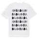 White t-shirt med Amnada ordlek t-shirt