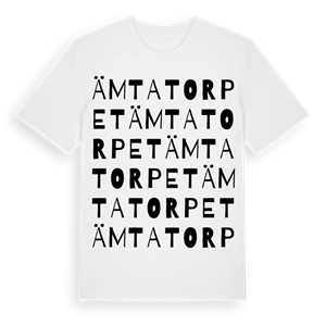Ämtatorpet ordlek t-shirt – ekologisk bomull t-shirt från Pinshirt