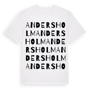Andersholm ordlek t-shirt – ekologisk bomull t-shirt från Pinshirt