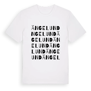 Ängelund ordlek t-shirt – ekologisk bomull t-shirt från PinShirt