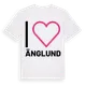 White t-shirt med Jag älskar Änglund t-shirt stort tryck