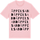 Pink Cotton t-shirt med Äppelsand ordlek t-shirt
