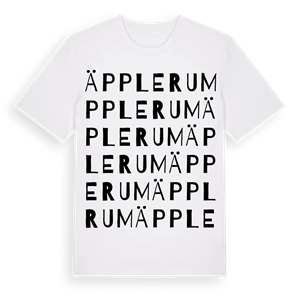 Äpplerum ordlek t-shirt – ekologisk bomull t-shirt från Pinshirt