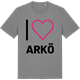 Mid Heather Gray t-shirt med Jag älskar Arkö t-shirt stort tryck