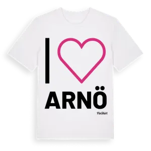 Jag älskar Arnö t-shirt stort tryck – ekologisk bomull t-shirt från Pinshirt