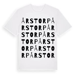 Årstorp ordlek t-shirt – ekologisk bomull t-shirt från Pinshirt