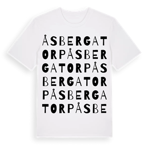 Åsbergatorp ordlek t-shirt – ekologisk bomull t-shirt från Pinshirt